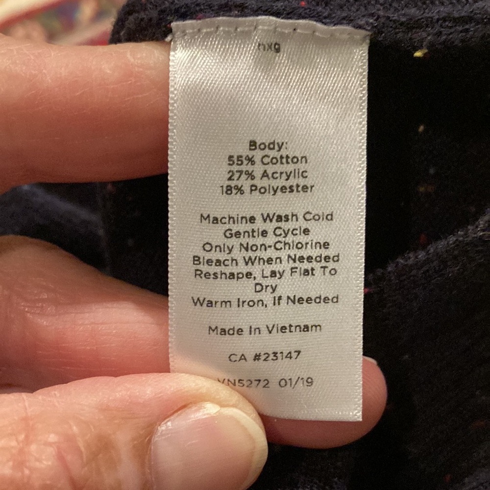 Talbots Black Cotton Blend Sweater Size MP - Picture 7 of 13